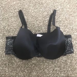 Cacique lane Bryant black satin lace bra 44D